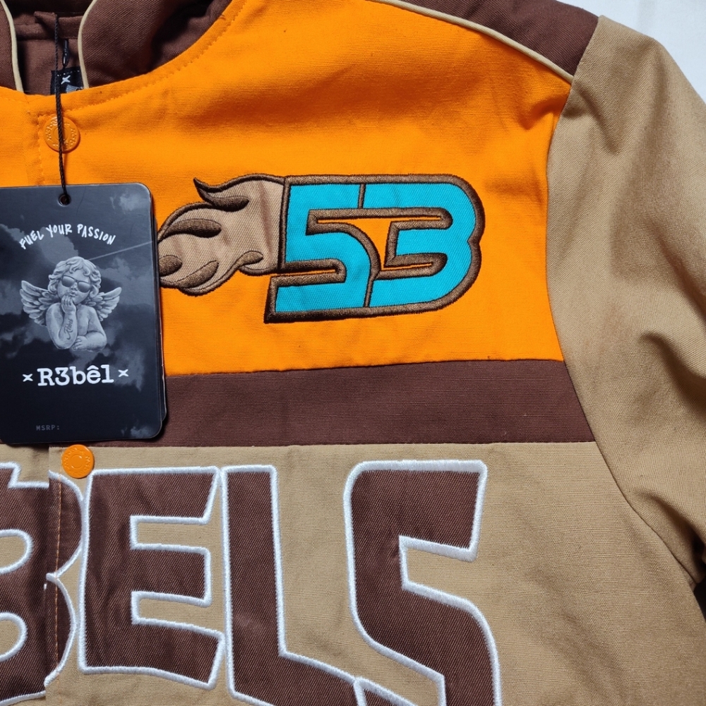 NWT Rebels Racing Jacket Small - Orange and Brown - Picture 3 of 13